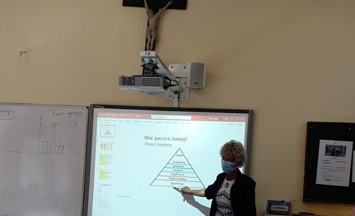 Na zdjęciu wykładowca podczas zajęć na kursie w Dublinie.