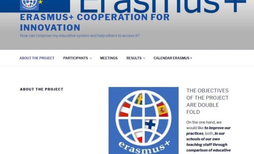 Na zdjęciu screen strony internetowej projektów Erasmus.