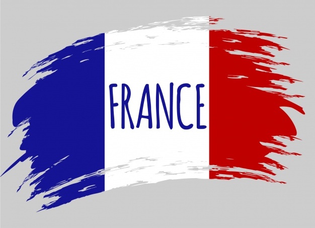 Na zdjęciu barwy francuskiej flagi i napis FRANCE.