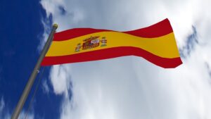 Na zdjęciu flaga Hiszpanii.